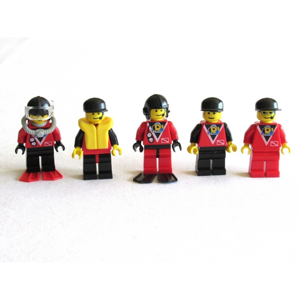 LEGO Vintage Minifigure Lot of 5 Scuba Divers Vintage 6441 Flippers Life Vest